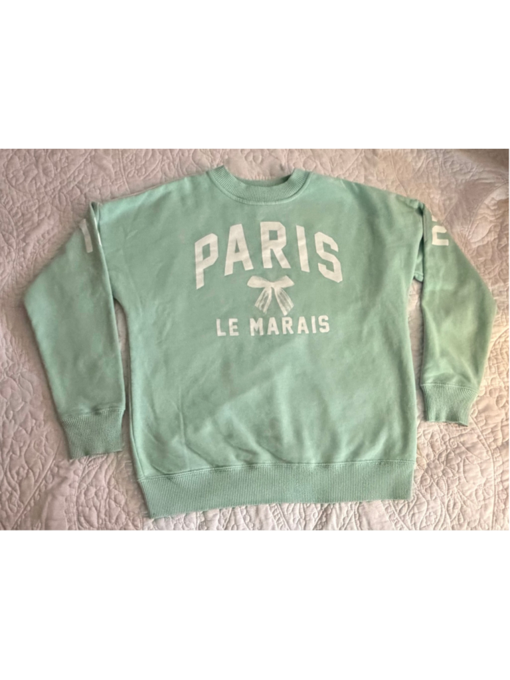 Abercrombie Kids Paris Le Marais Sweatshirt Mint Green Size 13/14